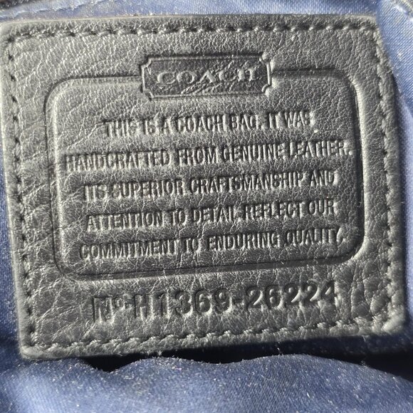 Coach Madison Phoebe Black Pebbled Leather Bag Triple Compartment 14" x 12"x 5" - Picture 8 of 9